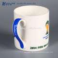 Kundenspezifische OEM-Logos Fine Ceramic Griff Logo-Druck Emaille Becher